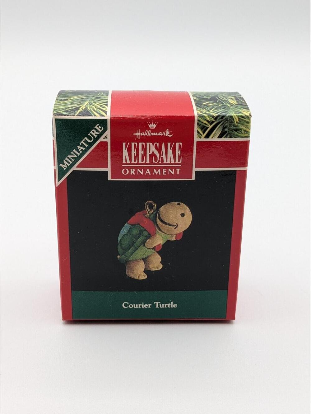 Hallmark Keepsake Courier Turtle Miniature Ornament 1991, New in Box